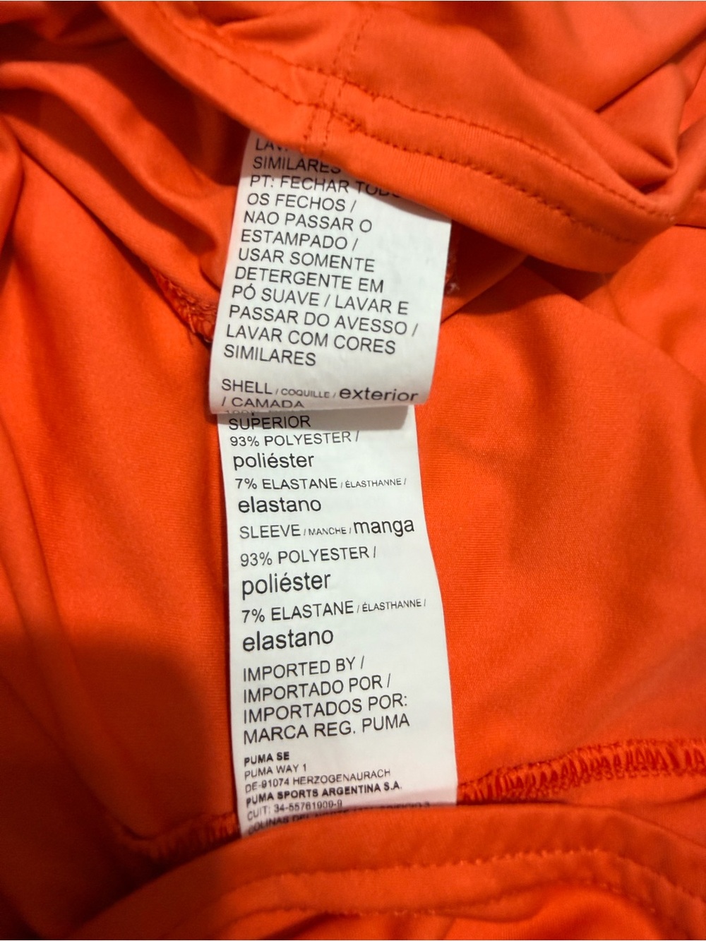 Puma Women's Long Sleeve Quarter-Zip Top in Bright Orange - Picture 8 of 10